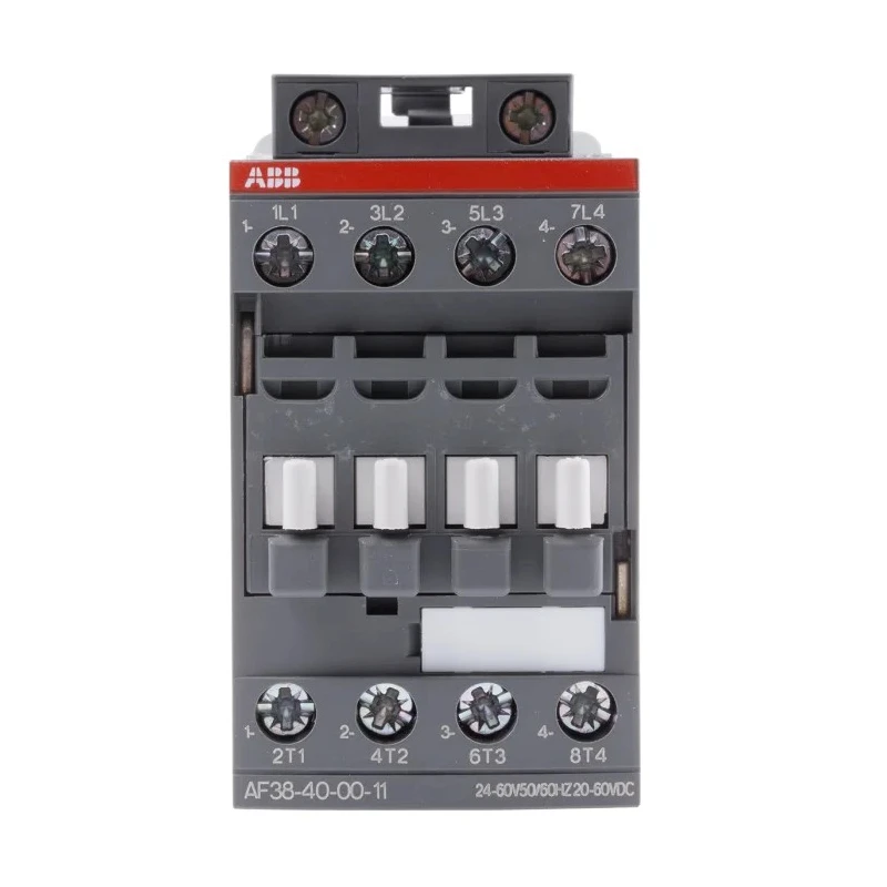ABB 4-Pole Contactor with 24V AC/DC Coil Voltage, 55A Contact Current, 18.5 kW Power Rating, 690V AC Contact Voltage AF38