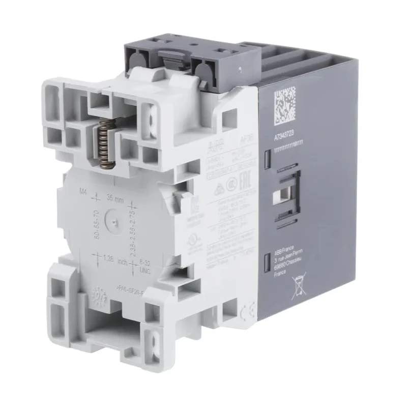 ABB 4-Pole Contactor with 24V AC/DC Coil Voltage, 55A Contact Current, 18.5 kW Power Rating, 690V AC Contact Voltage AF38