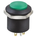 Apem FP Series Illuminated Push Button Switch, Latching, Panel Mount, 24.2 mm Cutout, DPDT, Green LED, 12V dc FPAR1D1432B1X