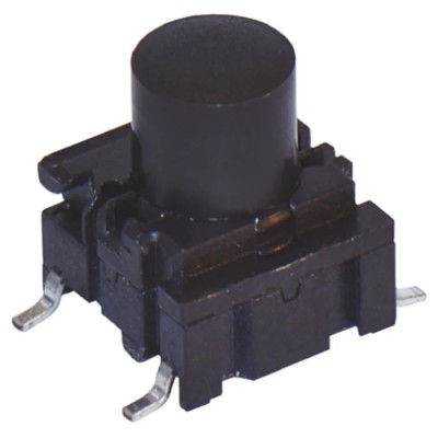 MEC Black Tactile Switch Cap SPST 50mA 24V dc Surface Mount 5 G Series 3.5N Operating Force 10 Million Cycles IP67