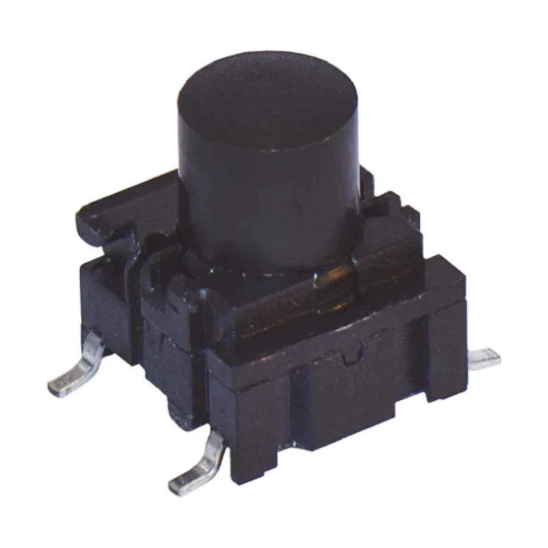 MEC Black Tactile Switch Cap SPST 50mA 24V dc Surface Mount 5 G Series 3.5N Operating Force 10 Million Cycles IP67