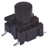 MEC Black Tactile Switch Cap SPST 50mA 24V dc Surface Mount 5 G Series 3.5N Operating Force 10 Million Cycles IP67