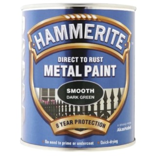 Hammerite Direct to Rust Paint Smooth Finish Green Tin 250 ml 5084889