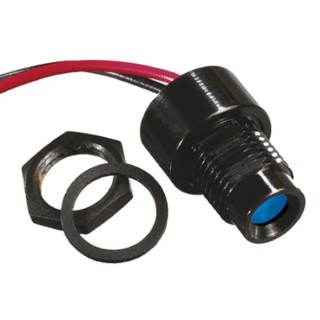 APEM Blue 8mm Panel Mount LED Indicator with Pin Termination IP67 28V dc QRM85BXXB12E