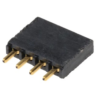 Samtec SSQ Series Straight Through Hole PCB Socket 4-Contact 1 Row 2.54 mm Pitch Solder SSQ-104-01-G-S