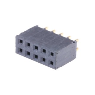 Samtec SSQ Series Straight Through Hole PCB Socket 10-Contact 2 Row 2.54 mm Pitch Solder SSQ-105-01-G-D