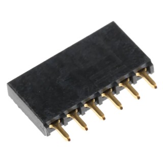 Samtec SSQ Series Straight Through Hole PCB Socket 6-Contact 1 Row 2.54 mm Pitch Solder SSQ-106-01-G-S
