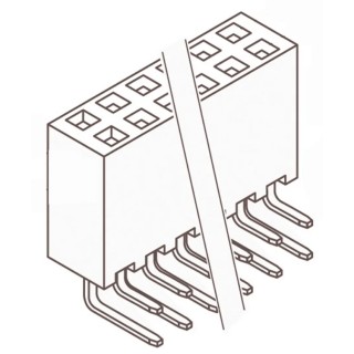 Samtec SSW Series Right Angle Through Hole PCB Socket, 4-Contact, 2 Row, 2.54 mm Pitch Solder SSW-102-02-G-D-RA