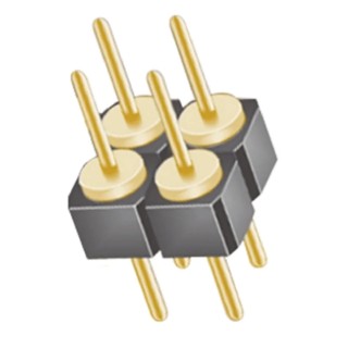 Samtec TD Series Straight Through Hole Pin Header, 4 Contacts, 2.54 mm Pitch, 2 Row, Unshrouded TD-102-G-A