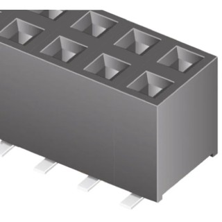 Samtec TLE Series Straight Surface PCB Socket, 10-Contact, 2 Row, 2 mm Pitch, 3.2 A Current, Solder TLE-105-01-G-DV