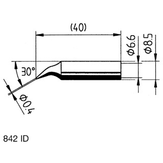 Ersa 0.4 mm Conical 40 mm Soldering Iron Tip for Power Tool 842ID
