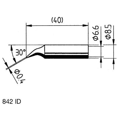 Ersa 0.4 mm Conical 40 mm Soldering Iron Tip for Power Tool 842ID