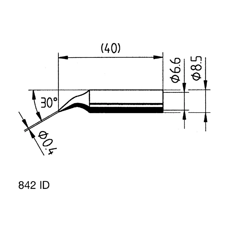 Ersa 0.4 mm Conical 40 mm Soldering Iron Tip for Power Tool 842ID