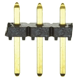 Samtec TLW Series Straight Through Hole Pin Header, 3 Contacts, 2.54 mm Pitch, 1 Row, Unshrouded TLW-103-05-G-S