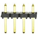 Samtec TLW Series Straight Through Hole Pin Header, 4 Contacts, 2.54 mm Pitch, 1 Row, Unshrouded TLW-104-05-G-S