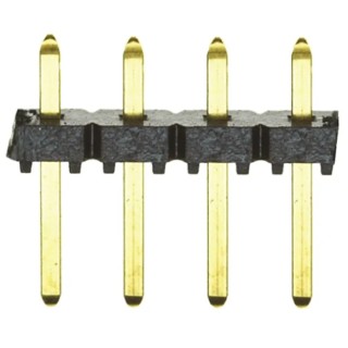 Samtec TLW Series Straight Through Hole Pin Header, 4 Contacts, 2.54 mm Pitch, 1 Row, Unshrouded TLW-104-05-G-S