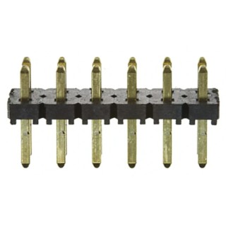 Samtec TLW Series Straight Through Hole Pin Header 12 Contacts 2.54 mm Pitch 2 Row Unshrouded TLW-106-05-G-D