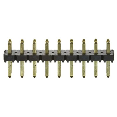 Samtec TLW Series Straight Through Hole Pin Header, 18 Contacts, 2.54 mm Pitch, 2 Row, Unshrouded TLW-109-05-G-D