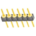 Samtec TS Series Straight Through Hole Pin Header, 6 Contacts, 2.54 mm Pitch, 1 Row, Unshrouded TS-106-G-A