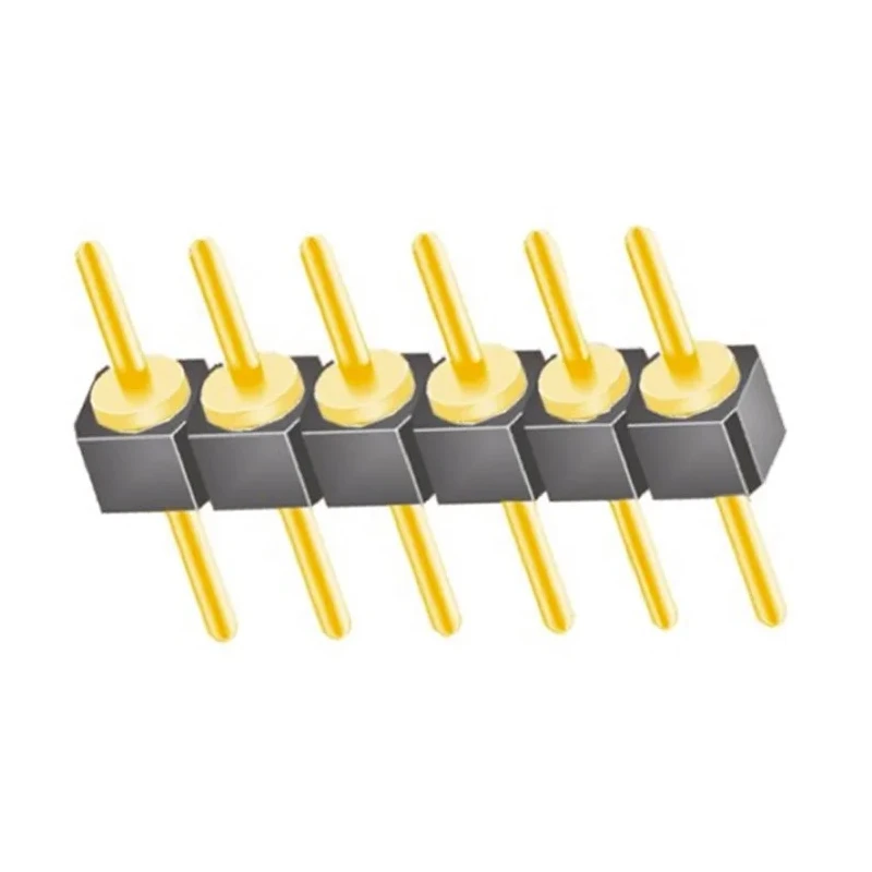 Samtec TS Series Straight Through Hole Pin Header, 6 Contacts, 2.54 mm Pitch, 1 Row, Unshrouded TS-106-G-A
