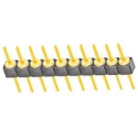 Samtec TS Series Straight Through Hole Pin Header, 10 Contacts, 2.54 mm Pitch, 1 Row, Unshrouded TS-110-G-A