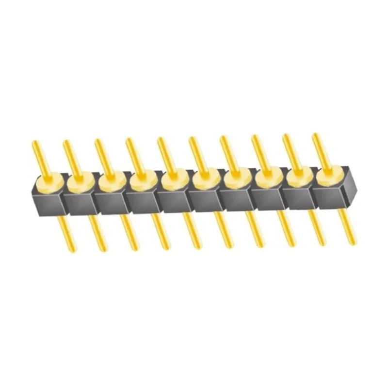 Samtec TS Series Straight Through Hole Pin Header, 10 Contacts, 2.54 mm Pitch, 1 Row, Unshrouded TS-110-G-A