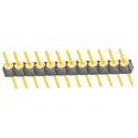 Samtec TS Series Straight Through Hole Pin Header 12 Contacts 2.54 mm Pitch 1 Row Unshrouded TS-112-G-A