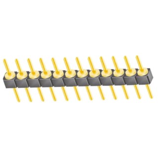 Samtec TS Series Straight Through Hole Pin Header 12 Contacts 2.54 mm Pitch 1 Row Unshrouded TS-112-G-A
