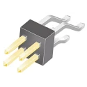 Samtec TSM Series Right Angle Surface Mount Unshrouded PCB Pin Header 4 Contacts 2.54 mm Pitch TSM-102-01-L-DH