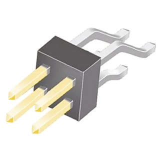 Samtec TSM Series Right Angle Surface Mount Unshrouded PCB Pin Header 4 Contacts 2.54 mm Pitch TSM-102-01-L-DH
