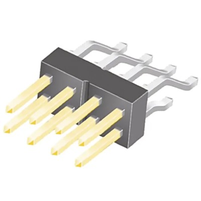 Samtec Right Angle Surface Pin Header 8 Contacts 2.54 mm Pitch 2 Row Unshrouded TSM-104-02-L-DH