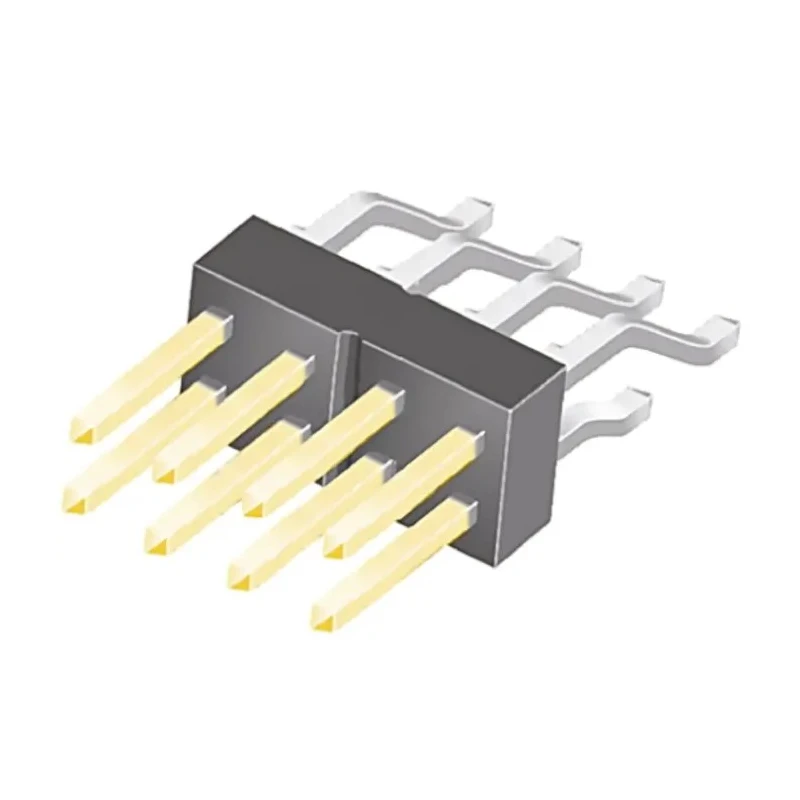 Samtec Right Angle Surface Pin Header 8 Contacts 2.54 mm Pitch 2 Row Unshrouded TSM-104-02-L-DH