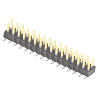 Samtec TSM Series Straight Surface Pin Header, 32 Contacts, 2.54 mm Pitch, 2 Row, Unshrouded TSM-116-01-L-DV