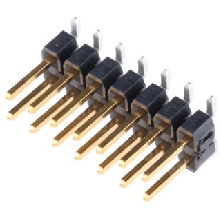 Samtec TSM Series Straight Surface Pin Header 14 Contacts 2.54 mm Pitch 2 Row Unshrouded TSM-107-01-L-DV