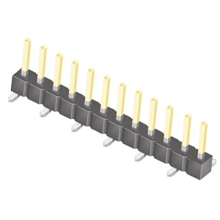 Samtec TSM Series Straight Surface Pin Header, 12 Contacts, 2.54 mm Pitch, 1 Row, Unshrouded TSM-112-02-L-SV