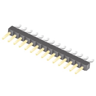 Samtec TSM Series Right Angle Surface Pin Header 14 Contacts 2.54 mm Pitch 1 Row Unshrouded TSM-114-01-L-SH