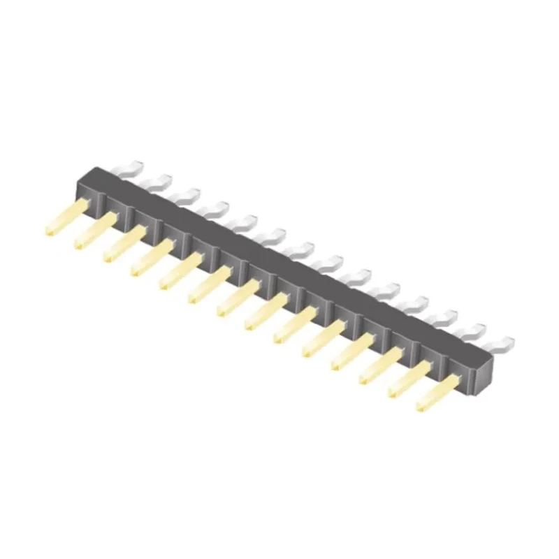 Samtec TSM Series Right Angle Surface Pin Header 14 Contacts 2.54 mm Pitch 1 Row Unshrouded TSM-114-01-L-SH