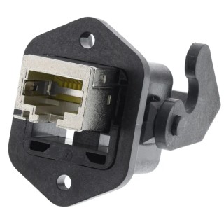 HARTING Han 3A RJ45 Series Cat6 Shielded Female Panel Mount RJ45 Connector, Straight, 1 Port 8 Way RJ45