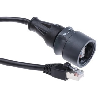 Bulgin Buccaneer Series RJ45 Connector Male Cable Cat5e S/FTP Shield Straight 1 Port 8 Way PXP6037/5M00