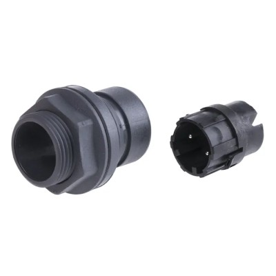 Bulgin Industrial Circular Connector Male Plug, 2 Contacts, Front Mount, Standard Size, IP66 IP68 IP69K PXP6012/02P/ST