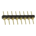 Samtec BBL Series Straight Through Hole Pin Header, 8 Contacts, 2.54 mm Pitch, 1 Row, Unshrouded BBL-108-G-E