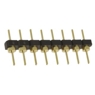 Samtec BBL Series Straight Through Hole Pin Header, 8 Contacts, 2.54 mm Pitch, 1 Row, Unshrouded BBL-108-G-E