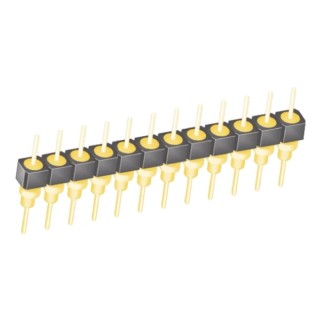 Samtec BBS Series Straight Through Hole Pin Header 12 Contacts 2.54 mm Pitch 1 Row Unshrouded BBS-112-G-A