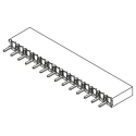 Samtec BCS Series Straight Through Hole PCB Socket, 14-Contact, 1 Row, 2.54 mm Pitch, Solder Termination BCS-114-L-S-TE