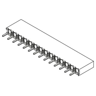 Samtec BCS Series Straight Through Hole PCB Socket, 14-Contact, 1 Row, 2.54 mm Pitch, Solder Termination BCS-114-L-S-TE