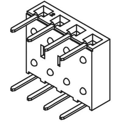Samtec BCS Series Right Angle Through Hole PCB Socket 4-Contact 1 Row 2.54 mm Pitch BCS-104-L-S-HE