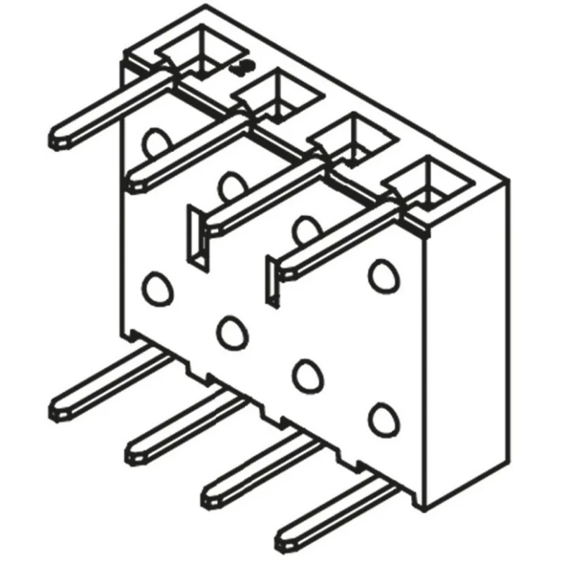 Samtec BCS Series Right Angle Through Hole PCB Socket 4-Contact 1 Row 2.54 mm Pitch BCS-104-L-S-HE