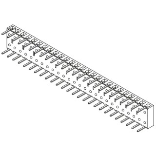 Samtec BCS Series Right Angle Through Hole PCB Socket, 26-Contact, 1 Row, 2.54 mm Pitch, 450V, 5.9A BCS-126-L-S-HE