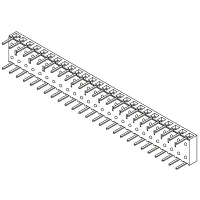 Samtec BCS Series Right Angle Through Hole PCB Socket, 26-Contact, 1 Row, 2.54 mm Pitch, 450V, 5.9A BCS-126-L-S-HE