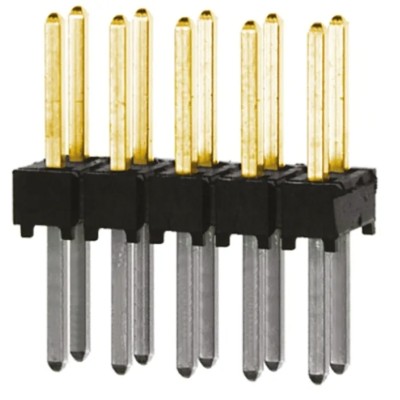 Samtec TSW Series Straight Through Hole Pin Header, 10 Contacts, 2.54 mm Pitch, 2 Row, Unshrouded TSW-105-08-L-D